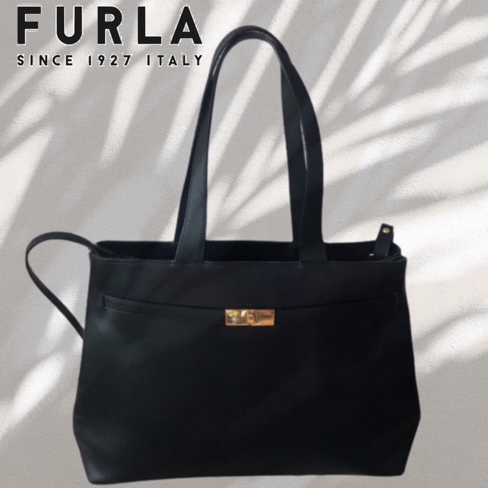 Furla Black Leather Satchel